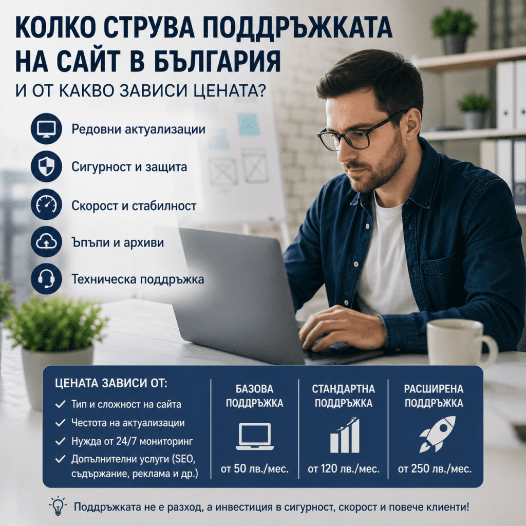 Колко струва поддръжката на сайт в България и от какво зависи цената?