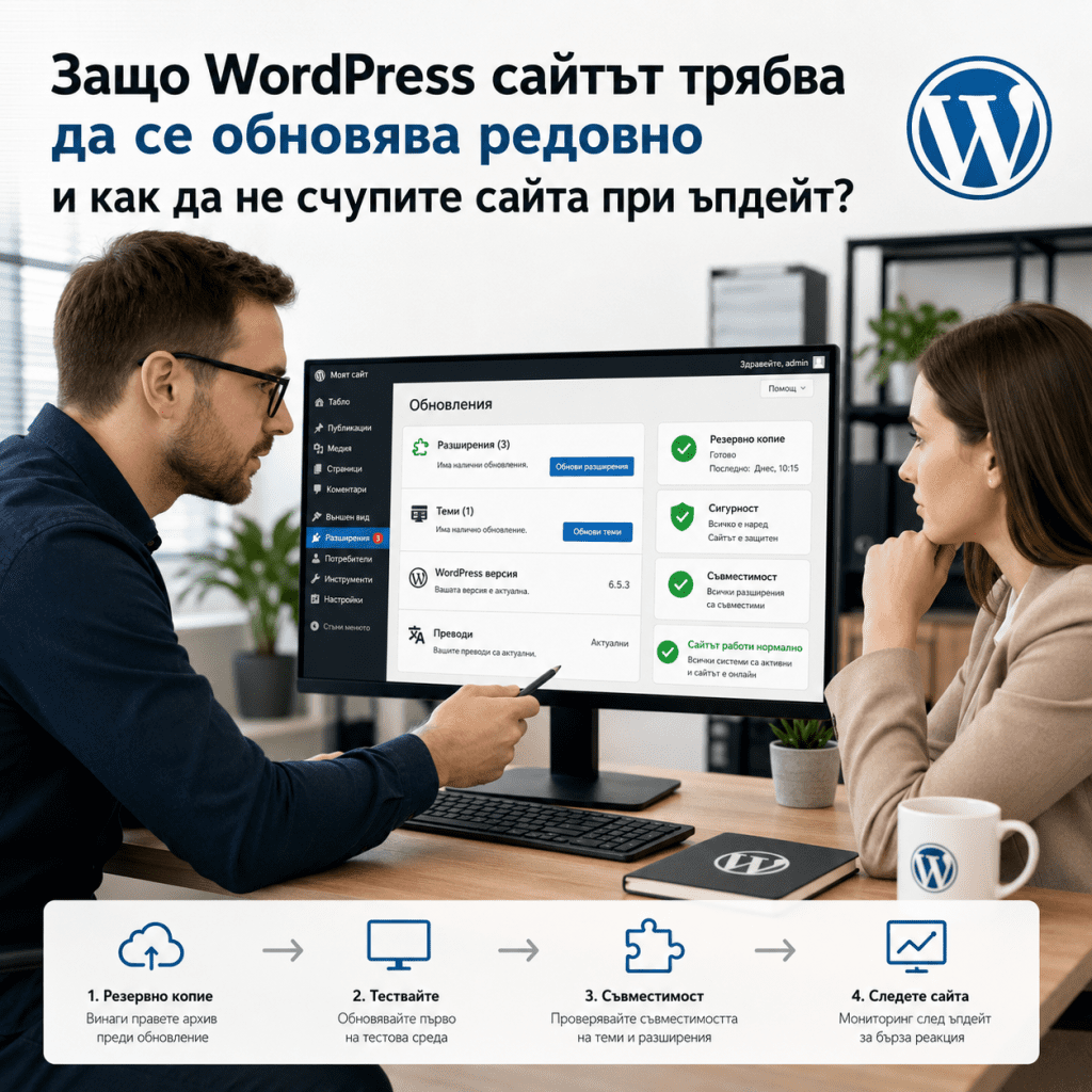 Защо WordPress сайтът трябва да се обновява редовно и как да не счупите сайта при ъпдейт?